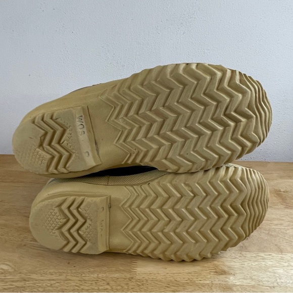 Sorel Manitou Wool Black Tan Insulated Lined Rubber Winter Snow Boots Size 8 - Picture 10 of 13